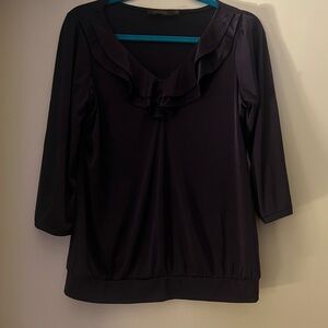 The Limited Deep Purple Ruffled Blouse